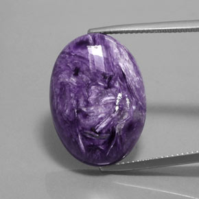 16.35 ct Violet Charoite Gemstone, Charoite Gem in Oval Cabochon Shape for Sale.