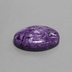 16.35 ct Violet Charoite Stone, Natural Charoite in Oval Cabochon Shape for Sale