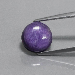 3.11 ct Violet Charoite Gemstone, Charoite Gem in Round Cabochon Shape for Sale.