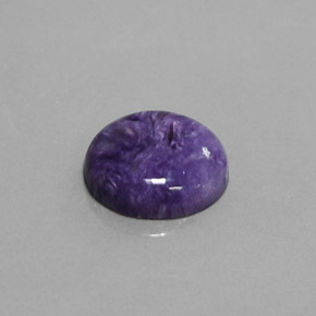 3.28 ct Violet Charoite Stone, Natural Charoite in Round Cabochon Shape for Sale
