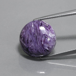 8.58 ct Violet Charoite Gemstone, Charoite Gem in Round Cabochon Shape for Sale.