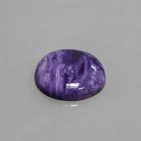 5.50 ct Violet Charoite Stone, Natural Charoite in Round Cabochon Shape for Sale