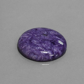 7.06 ct Violet Charoite Stone, Natural Charoite in Round Cabochon Shape for Sale