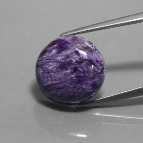 8.60 ct Violet Charoite Gemstone, Charoite Gem in Round Cabochon Shape for Sale.