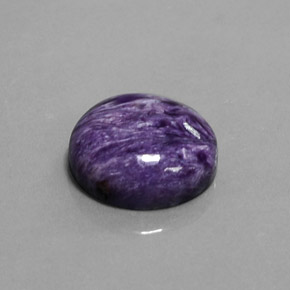 8.60 ct Violet Charoite Stone, Natural Charoite in Round Cabochon Shape for Sale
