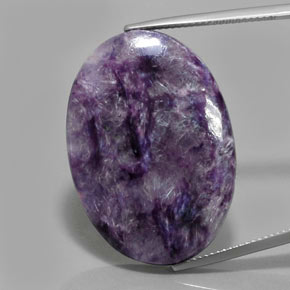 Medium-Dark Violet Charoit Edelstein - 29.4ct Oval Cabochon (ID: 363679)