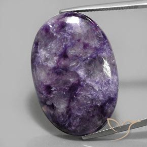 33.89 ct Oval Charoite, 31.6 x 21.5 mm From Russia, Photo A