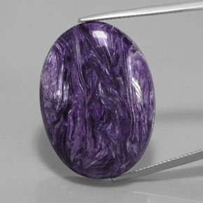 36.74 ct Violet Charoite Gemstone, Charoite Gem in Oval Cabochon Shape for Sale.