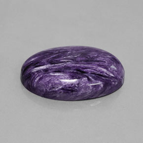 36.74 ct Violet Charoite Stone, Natural Charoite in Oval Cabochon Shape for Sale