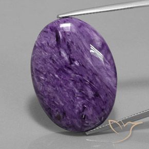 29.06 ct Oval Charoite, 30.3 x 22.3 mm From Russia, Photo A