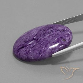 Charoite Gemstone in 30 x 22 mm (calibrated) Size for Sale, Charoite Stone in Dark Violet Color