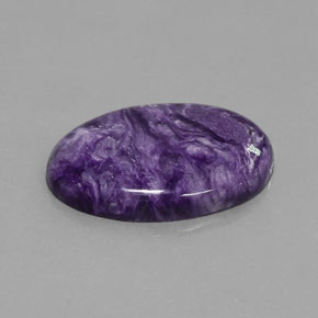 28.09 ct Violet Charoite Stone, Natural Charoite in Oval Cabochon Shape for Sale