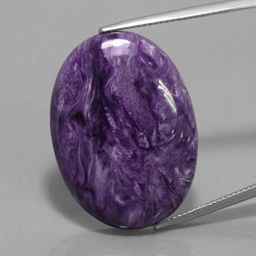 27.90 ct Violet Charoite Gemstone, Charoite Gem in Oval Cabochon Shape for Sale.