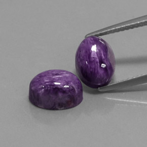 4.98 ct Violet Charoite Gemstone, Charoite Gem in Oval Cabochon Shape for Sale.