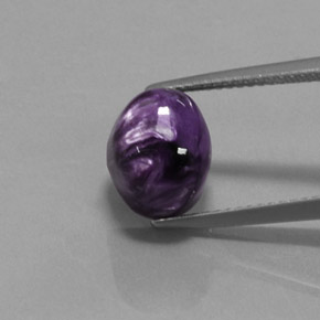4.62 ct Violet Charoite Gemstone, Charoite Gem in Oval Cabochon Shape for Sale.