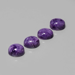 9.88 ct Violet Charoite Stone, Natural Charoite in Oval Cabochon Shape for Sale