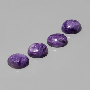 10.96 ct Violet Charoite Stone, Natural Charoite in Oval Cabochon Shape for Sale