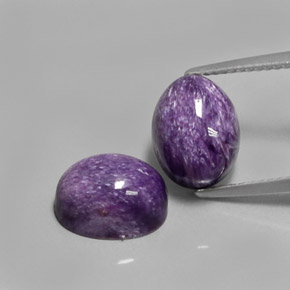 7.03 ct Violet Charoite Gemstone, Charoite Gem in Oval Cabochon Shape for Sale.