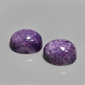 7.03 ct Violet Charoite Stone, Natural Charoite in Oval Cabochon Shape for Sale