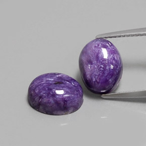6.28 ct Violet Charoite Gemstone, Charoite Gem in Oval Cabochon Shape for Sale.