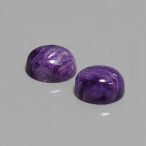 4.91 ct Violet Charoite Stone, Natural Charoite in Oval Cabochon Shape for Sale