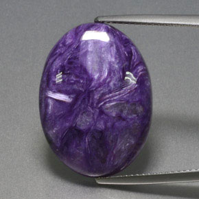 15.50 ct Violet Charoite Gemstone, Charoite Gem in Oval Cabochon Shape for Sale.