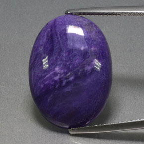 14.14 ct Violet Charoite Gemstone, Charoite Gem in Oval Cabochon Shape for Sale.
