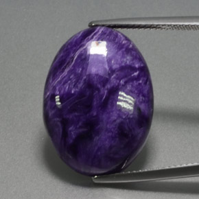 17.06 ct Violet Charoite Gemstone, Charoite Gem in Oval Cabochon Shape for Sale.