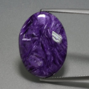 12.96 ct Violet Charoite Gemstone, Charoite Gem in Oval Cabochon Shape for Sale.