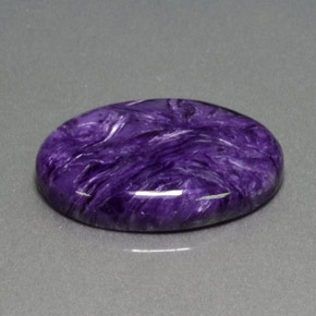12.96 ct Violet Charoite Stone, Natural Charoite in Oval Cabochon Shape for Sale