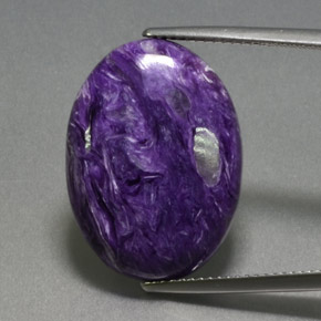15.03 ct Violet Charoite Gemstone, Charoite Gem in Oval Cabochon Shape for Sale.