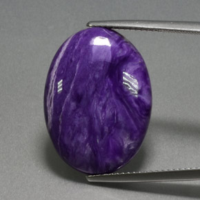 12.19 ct Violet Charoite Gemstone, Charoite Gem in Oval Cabochon Shape for Sale.