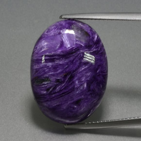 19.17 ct Violet Charoite Gemstone, Charoite Gem in Oval Cabochon Shape for Sale.