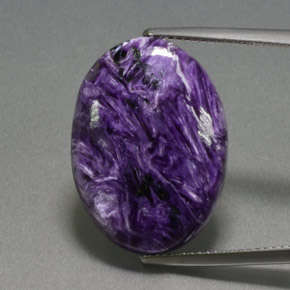 13.86 ct Violet Charoite Gemstone, Charoite Gem in Oval Cabochon Shape for Sale.
