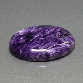 13.86 ct Violet Charoite Stone, Natural Charoite in Oval Cabochon Shape for Sale