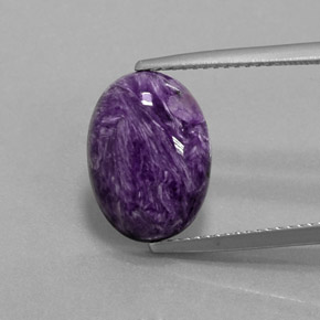 5.50 ct Violet Charoite Gemstone, Charoite Gem in Oval Cabochon Shape for Sale.