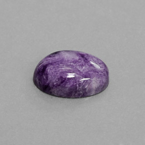 5.36 ct Violet Charoite Stone, Natural Charoite in Oval Cabochon Shape for Sale