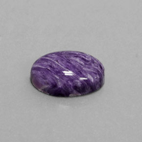 5.59 ct Violet Charoite Stone, Natural Charoite in Oval Cabochon Shape for Sale