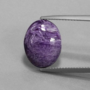 4.89 ct Violet Charoite Gemstone, Charoite Gem in Oval Cabochon Shape for Sale.