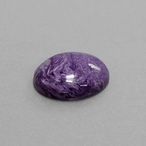 4.89 ct Violet Charoite Stone, Natural Charoite in Oval Cabochon Shape for Sale