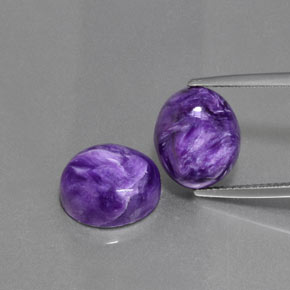11.42 ct Violet Charoite Gemstone, Charoite Gem in Oval Cabochon Shape for Sale.