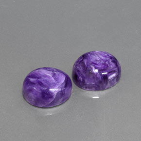 11.42 ct Violet Charoite Stone, Natural Charoite in Oval Cabochon Shape for Sale