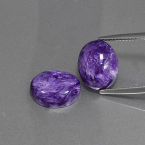 8.96 ct Violet Charoite Gemstone, Charoite Gem in Oval Cabochon Shape for Sale.