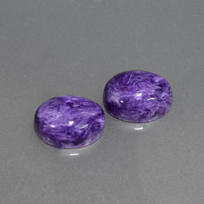 8.96 ct Violet Charoite Stone, Natural Charoite in Oval Cabochon Shape for Sale