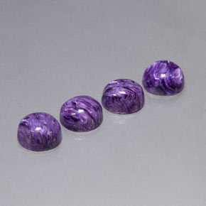 11.25 ct Violet Charoite Stone, Natural Charoite in Oval Cabochon Shape for Sale