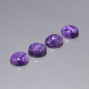 9.48 ct Violet Charoite Stone, Natural Charoite in Oval Cabochon Shape for Sale