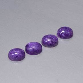 8.71 ct Violet Charoite Stone, Natural Charoite in Oval Cabochon Shape for Sale
