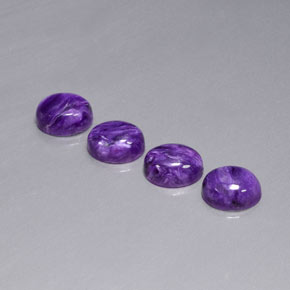 8.11 ct Violet Charoite Gemstone, Charoite Gem in Oval Cabochon Shape for Sale.