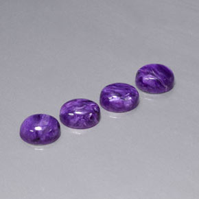 8.11 ct Violet Charoite Stone, Natural Charoite in Oval Cabochon Shape for Sale