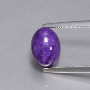 1.96 ct Violet Charoite Gemstone, Charoite Gem in Oval Cabochon Shape for Sale.
